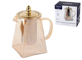 Чайник 550мл "Pyramid" заварочный с фильтром (боросиликатное стекло) индивидульная уп.(1/48)