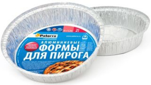Формы для пирогов алюмин. V-1400мл (20 х 5,5 см) "Paterra" 2шт. (1/25)