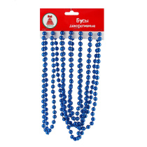 Бусы декорат., 270см, мелкие d0,73см, пластик, цвет синий, (A06) СНОУ БУМ (1/10) 