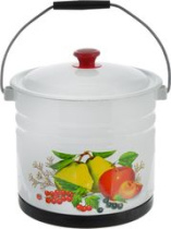 Ведро 10л с/дек с  под. (белая) эмаль(2)