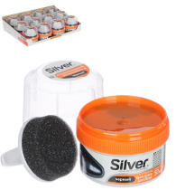 Крем-блеск для обуви, банка с губкой, 50мл, черный SILVER (12/48)