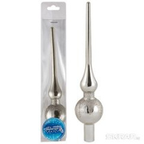 Верхушка "Пика" 20см цвет серебро пластмасса (1/120)