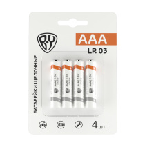 Батарейки 4шт Alkaline щелочные, тип AAA (LR03), блистер (10/20)