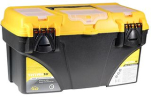 Ящик для инструментов ТИТАН 18" (с секциями) Черный с желтым (1/6)