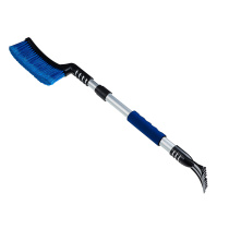 Щетка для уборки снега со скребком, телеск. ручка, 70-100см, черная Oktan FLAP (1/32)