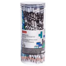 Карандаш чернографитн. Hatber круглый корпус Cubes 72шт. "HB" с ластиком с заточ. в пласт (72/288)