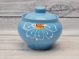 Горшочек "Русский" 0,5л 1сорт Ромашка голубая (18) 