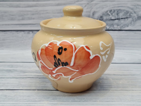 Горшочек "Русский" 0,85л 1сорт Мак бежевый (12) 