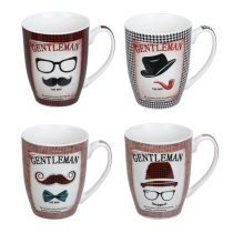 Кружка 350мл, фарфор, "Лица", 4 диз (8/48)