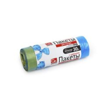 Пакеты для мусора 30л 10шт GRIFON с завязками (10мкм) (1/32/32)