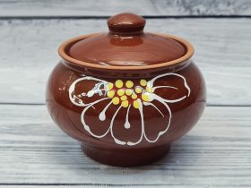 Горшочек "Русский" 0,33л 1сорт Ромашка коричневая (12) 