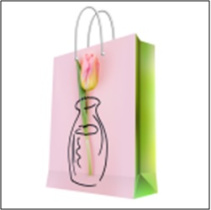 Бумажный пакет 17,8x22,9x9,8см д/сувенирной продукции с ламинацией (12/240)