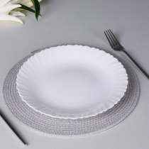 Тарелка 24см подстановочная, опаловое стекло, MILLIMI Бьянко Плюс (6/36)