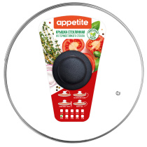 Крышка 240мм Рукав ТМ Appetite стекл., метал обод, пласт кнопка (1/10)