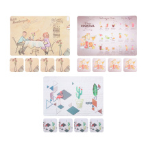 Набор термосалфеток 8шт (4шт 42x28см + 4шт 9x9см), 3 дизайна (1/100)