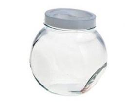 Банка Bella 2,14л (боковая) белая пл/кр стекло(1/6)