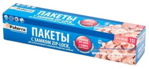 Пакеты для хранен. и замораж. с замком ZIP-LOCK. 27см*28см, 3л, 40мкм "Paterra" (в футляре) (1/24)