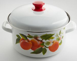 Кастрюля  4,0л цил. об, с/дек (белая) эмаль.(4)