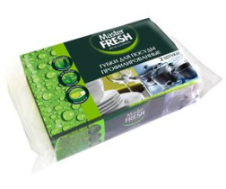 Губки д/мытья посуды профилир. 2шт (black) Master FRESH, пласт.(1/50)