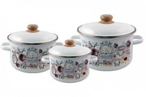 Набор посуды № 19 Appetite Roses эмаль,металл.(1)