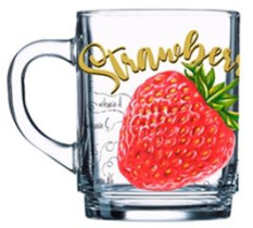Кружка 200мл "Green tea" Полезная клубника стекло (20/1320)