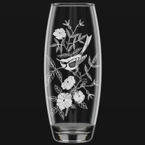 Ваза для цветов "Иволга" h=26см (гравировка с напылением) стекло(1/6)