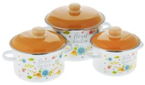 Набор посуды № 19 Appetite Floral kitchen эмаль (1/3)