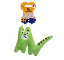 Игрушка д/кошек мягкая "Крокозаврик", цвет зеленый, 13*11см (1/1)