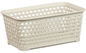 Ящик РОТАНГ  2,2л 240*150*100мм Белый ротанг пласт.(1/15)