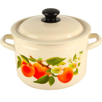 Кастрюля  3,0л цил. б/дек (слоновая) эмаль (4)