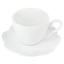 Чашка с блюдцем "Маршмеллоу" v=180мл (min6) (фарфор) (транспортная упаковка)(6/36)