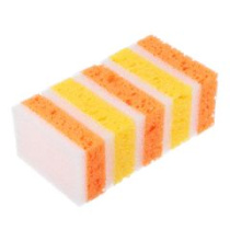 Губки для посуды 5шт, 9,5х6,5х3,5см, крупнопористый поролон РЫЖИЙ (1/36)