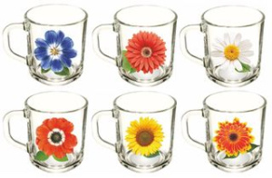 Кружка 200мл "Green tea" Коллекция цветов (6в) стекло(20/1320)