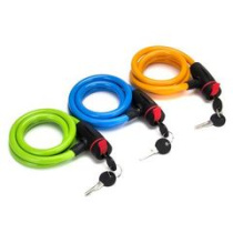 Замок велосипедный противоугонный тросовый, 12*1200мм, металл, ПВХ, пластик (1/5/100)