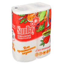 Полотенца бумажные 2 рул.,двухслойные,Sunday (1/30/30)