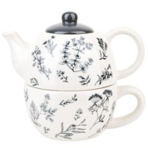 Набор 2пр, чайник v=380мл, чашка v=350мл 17*11*16см кер."Луговые травы"  (1/16)