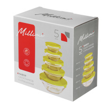 Набор салатников с кр. 5 шт: 900/ 500/350/200/130 мл, стекло, пластик, оливковый MILLIMI (1/12)