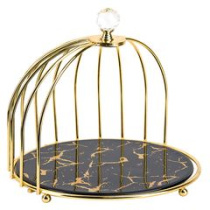 Блюдо сервировочное 26,5*26,5*21см "Черный мрамор" п/у (фрф) (8)