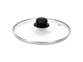 Крышка 220мм ТМ Appetite стекл, метал обод, пласт кнопка (10)