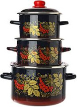 Набор посуды № 19 РЯБИНА (к.2; 3; 5,5л) эмаль(1)