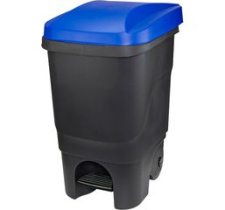 Бак 60л с педалью на колесах Синий пласт. (1)