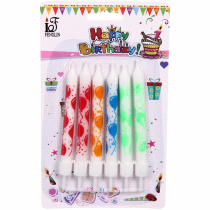 Свечи для торта "Шарики" 6  шт. 8 см, микс (48/48)