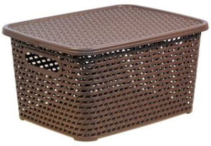 Ящик РОТАНГ с/кр 370*280*190мм Коричневый ротанг пласт.(6)