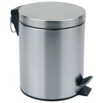 Ведро 12л для мусора "Mallony" круглое матовое 25,3*37,5 см. нерж./пластик (1/4)