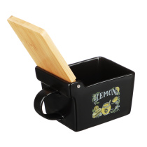 Банка д/соли, 300мл, 15,5х9х7,5см, кер, бамбук MILLIMI Лимонный курд (1/24)