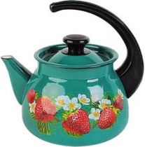 Чайник 3,0л с/дек пластм. ручка (бирюза) эмаль(4)