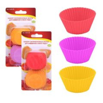 Набор форм для маффинов и желе 6шт "Круг" (силикон) (12/240)