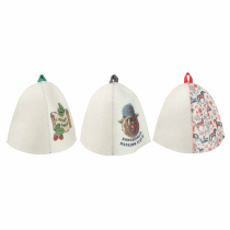 Шапка банная с принтом Амонд в асс., войлок (6/96)