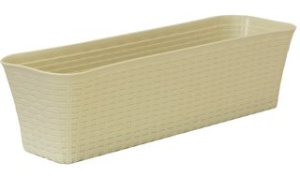 Ящик балконный  600мм "Ротанг" Белый ротанг,пласт. (1/10)