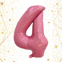 Шар фольгированный 32'/81см "Цифра "4" (розовый) (1/20)
